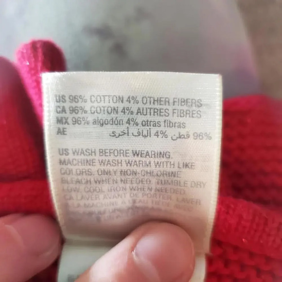 First Impressions Red Shimmery Knit Sweater Dress Tunic Size 18m - Picture 3 of 12